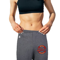 Athletic woman in Stitley's gray sweatpants